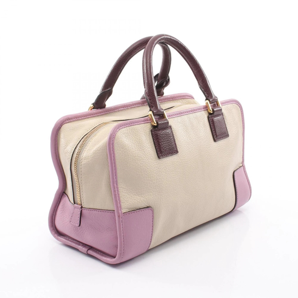 Loewe Amazona 28 Handbag, Leather, Women's, Ivory, Purple, Bordeaux - Picture 2 of 8